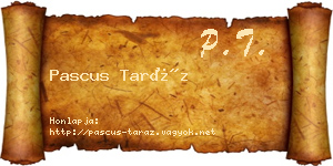 Pascus Taráz névjegykártya